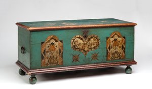 彩色された胸、1790年頃（彩色された松） 作： American School
